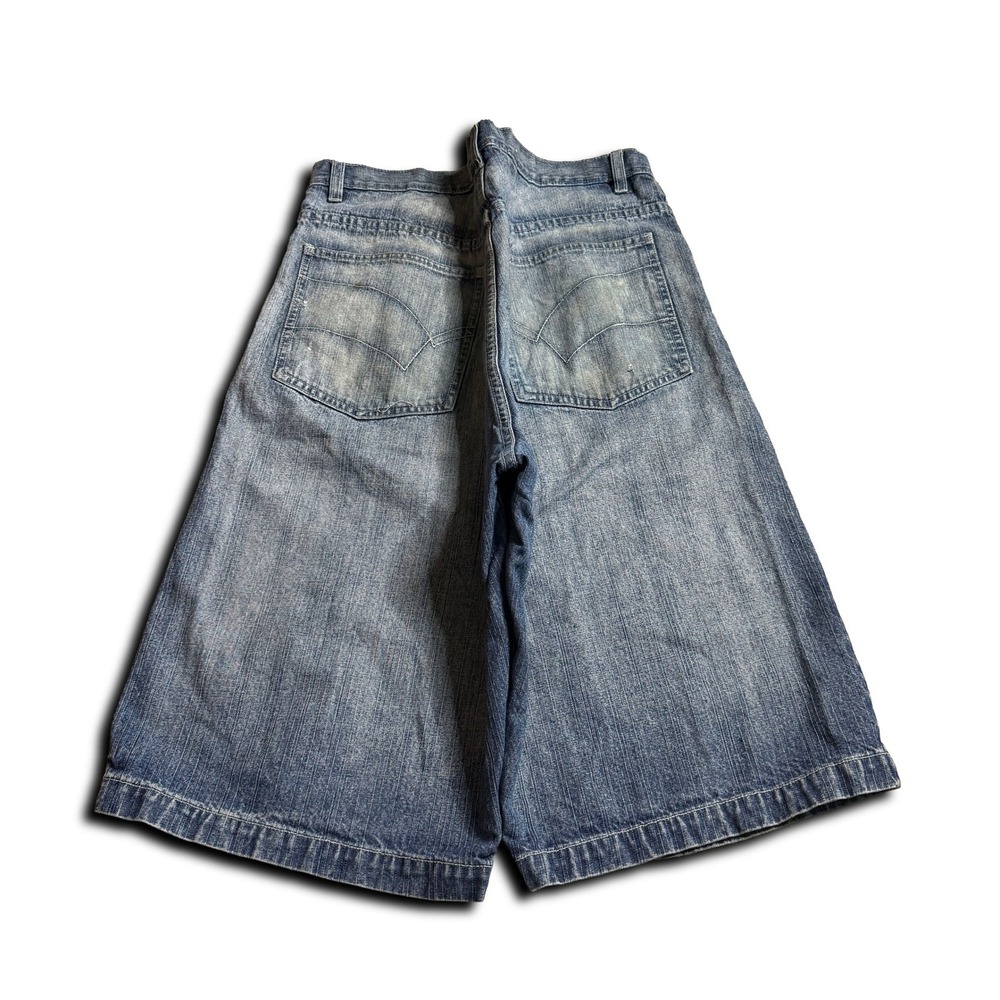 Wide Leg Baggy Jorts‎ Tank Jeans Mens Size 34 Blue Jean Summer